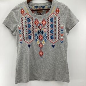DRIFTWOOD Classic Diamond Gray Tee with Colorful Embroidery